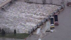 Floodwater Sends Barges Slamming into Illinois Dam