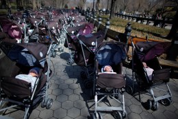 March of Strollers Is No Pretty Promenade