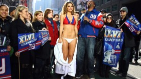 "Extra" Host Maria Menounos Honors Super Bowl Bet in Tiny Bikini