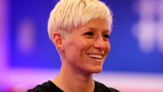 Soccer Star Megan Rapinoe Kneels During US Anthem