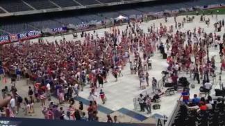 Thousands Pour Into Soldier Field for World Cup Viewing Party