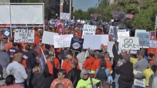 Walker Visit Brings Out Protesters