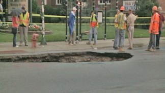 Raw: Sinkhole on City's Northwest Side