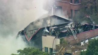 Three-Story Building Collapses During Fire