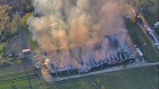 Massive Fire Destroys Horse Stables