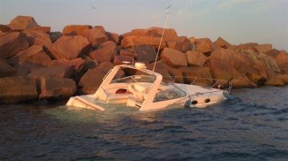 Boat Slams into Breakwall at 30 MPH