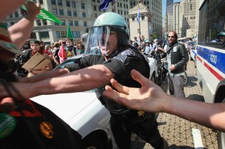 Police Keep Their Cool in the Face of Protests