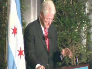 Clinton Reminisces About Previous Chicago Visits
