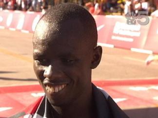 Sammy Wanjiru Celebrates 2010 Marathon Win