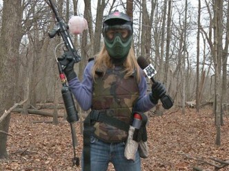 Paintball Easier When You Have a Human Shield