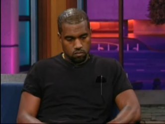 Solemn Kanye Appears on Leno Debut