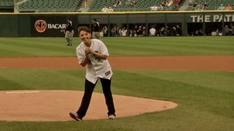 Daniella Guzman Throws First Pitch