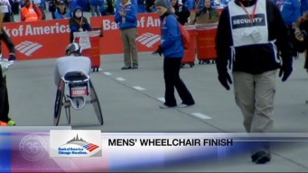 2012 Bank of America Chicago Marathon - Men's Wheelchair Finish