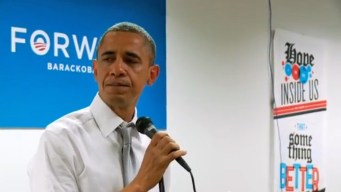 Obama Chokes Up at Campaign HQ