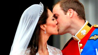 William and Kate Seal Marriage with a Kiss