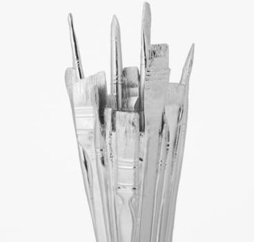 Chrome Brush Vase