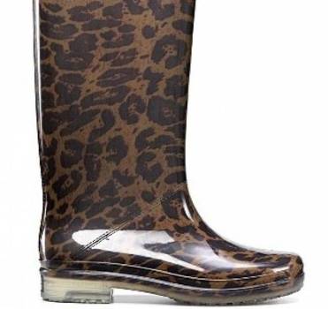 Stuart Weitzman "Puddles" Leopard Rain Boots