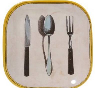 John Derian Melamine Flatware Decal Appetizer Plate 