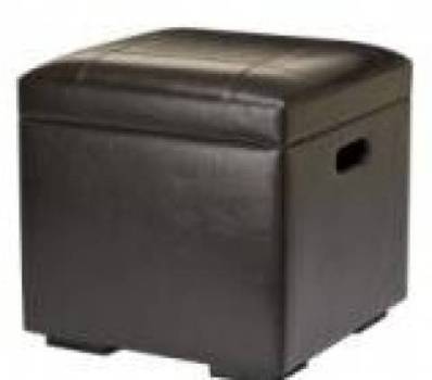 Fauz Leather Storage Ottoman