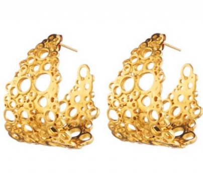 Gold Klimt Hoops