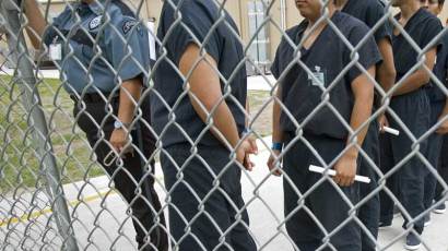 Illegal immigrants in the custody of Immigration Customs Enforcement. Illegal immigrants in the custody of Immigration Customs Enforcement.