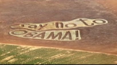 Man Plows "Say No to Obama" Into Texas Field