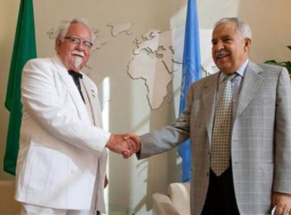 A man posing as Colonel Sanders talked his way into the United Nations and a photo op with General Assembly President Ali A. Treki, of Libya.