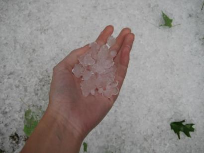 Hail from Friday's storm