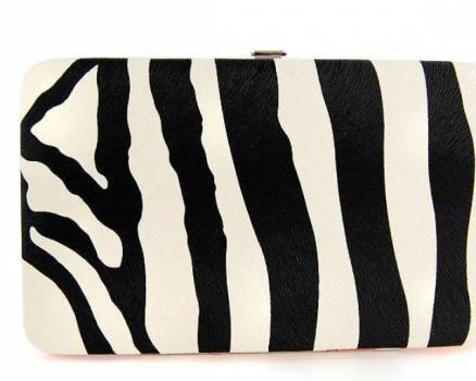 H2W Brand Zebra Hardcover Wallet