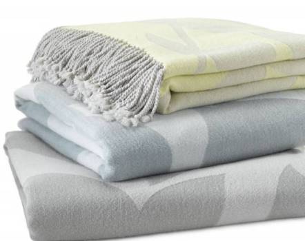 Leaf Print Organic Cotton Throw
