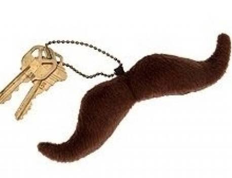 Fuzzy Mustache Keychain