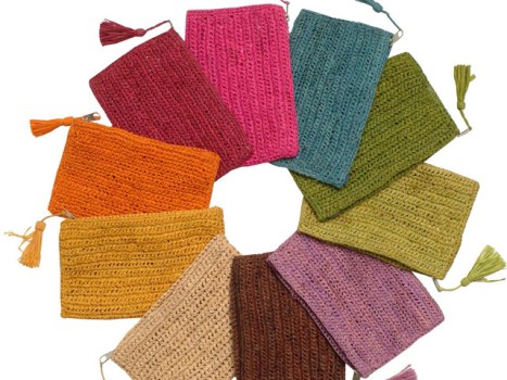 Raffia Zip Pouches