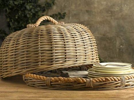 Handwoven Wicker Food Dome