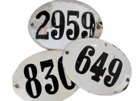 Vintage Enamel Numbers