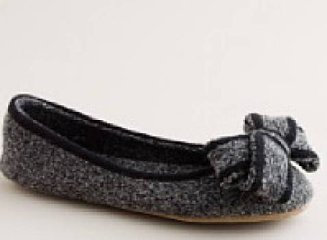 Knit Bow Ballet Slippers