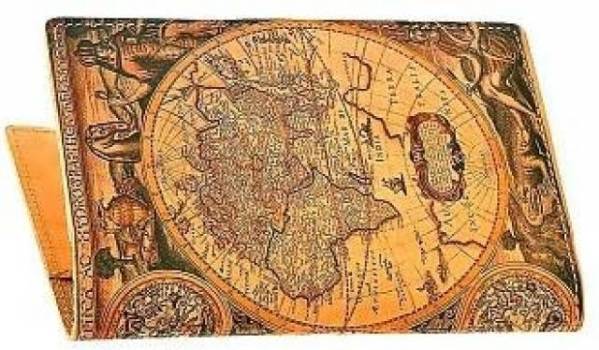 Antique Map Italian Leather Printed Passport Holder Case