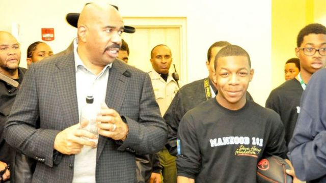 Steve Harvey Mentors Chicago Area Young Men at CSU