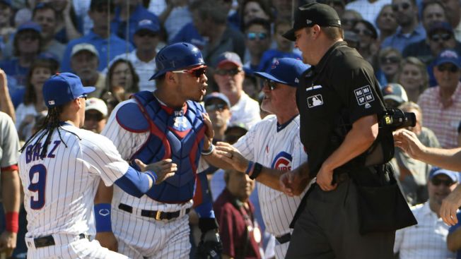 John Lackey, Willson Contreras ejected after bad  call by umpire