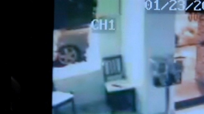 Video shows a man or boy on a bike with a wire basket at about 2:45 Monday morning outside the Tech Central store, at 2500 N. Halsted St.