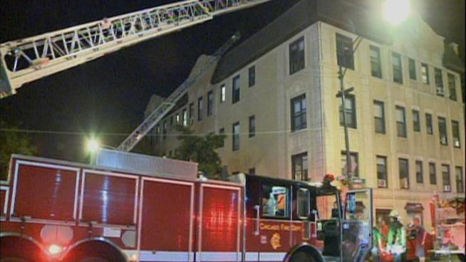 A man suffered serious burns in an apartment building fire on North Side.