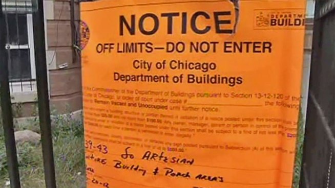 City officials on Wednesday ordered the building, in the 6100 block of South Artesian, boarded up amid allegations its owners had been foreclosed upon and abandoned the property. Christian Farr reports.