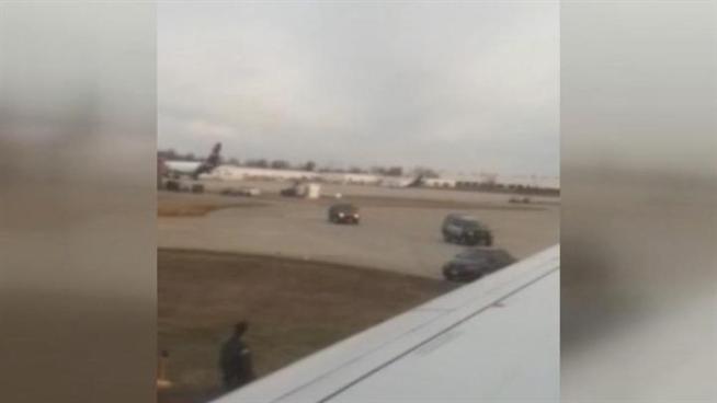 A Chicago-bound JetBlue flight from Boston was diverted Monday morning after the airline received a call about a possible bomb on board. Nothing was ultimately found and officials said it all stemmed from a domestic disturbance.