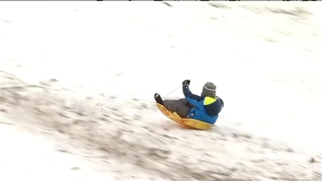 For the second season in a row, snowfall in the Chicago area has been below normal. But most suburbs and the north shore finally got some Friday, and that was great news for some snow-lovers. Emily Florez reports.