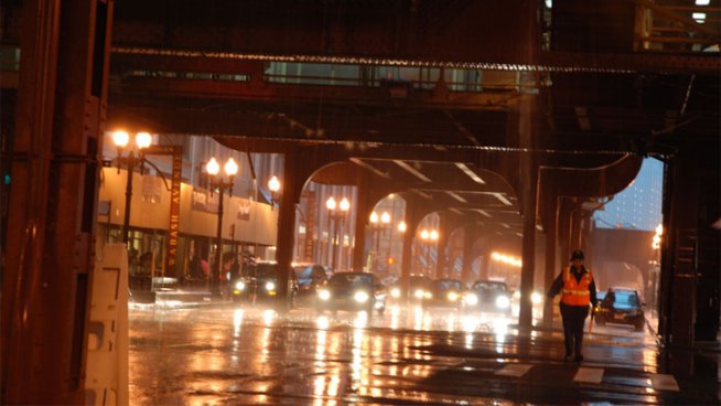 Expect mostly cloudy skies mixed with showers and thunderstorms for Saturday night, according to NBC 5 Meteorologist Pete Sack. Temperatures will drop to 60 degrees, said Sack.