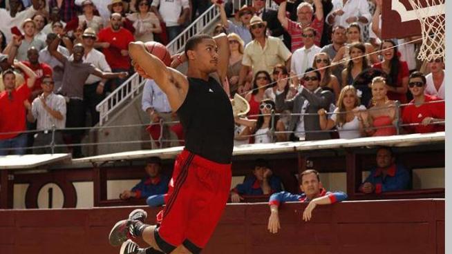 The Bulls star played the part of a real bull in the first spot for the adizero line.