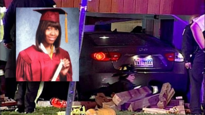 A driver who'd been shot drove into a Maywood apartment building, killing a teen and injuring her brother.