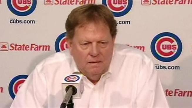 Long time cubs General Manager Jim Hendry Says goodbye to the club.