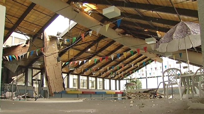 The Illinois Beach Resort in north suburban Zion lost portions of its roof and hundreds of trees on the property.
