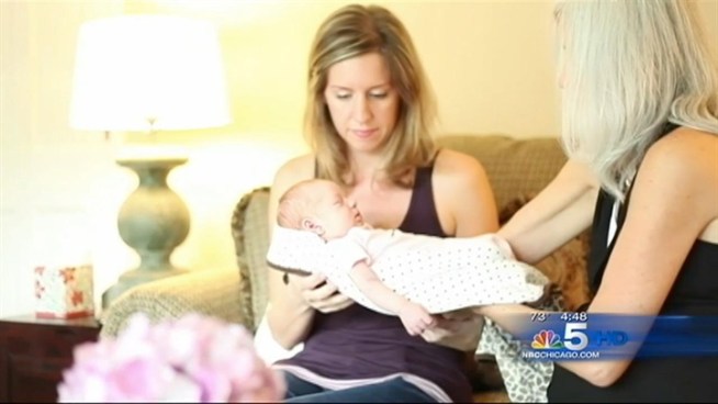 Two years ago, Emily Jordan had a radical hysterectomy after a diagnosis of cervical cancer. Jordan's mother Cindy Reutzel offered to carry a baby for her and she accepted. NBC 5's Nesita Kwan reports on this mother's gift to her daughter and granddaughter.