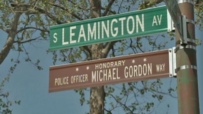 Leamington Street, just north of Midway Airport, becomes Honorary Police Officer Michael Gordon Way.